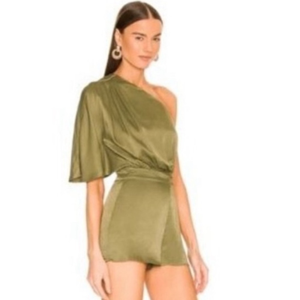 TCEC Green Asymmetrical Ruched Cocktail Dress TCEC size S - Picture 13 of 13